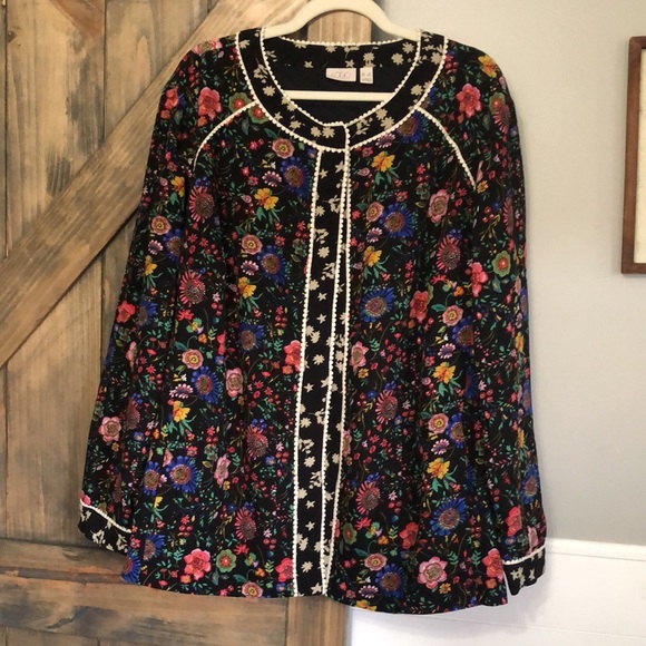 LOGO by Lori Goldstein Floral Jacket 3X - Picture 3 of 7